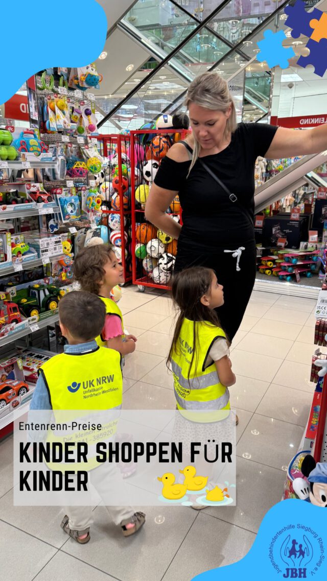 🐥 Heute waren einige unserer kleinen Strolche fleißig unterwegs! Gemeinsam mit Markus Neuber @markus_welby.1900 ,dem Organisator des diesjährigen Entenrennens, haben die Kinder voller Begeisterung einige der Preise für den großen Tag am 28.06.25 ausgesucht. Das Entenrennen findet wie gewohnt auf dem Gelände des @obi_siegburg in Siegburg statt! 

Alle durften mitentscheiden – und so erwarten euch neben den tollen Hauptgewinnen auch viele kleine und große Überraschungen! 🎉 Die Kinder sind im @mueller_deutschland  Siegburg schnell fündig geworden! 

💛 Alles für den guten Zweck – zugunsten unserer Kinder der JBH Siegburg!

🐣 Werdet jetzt Entenpate und seid dabei! Alle Infos findet ihr unter:
🌐 www.siegburger-entenrennen.de

Wir – und unsere fleißigen Einkäufer – freuen uns riesig auf euch und bedanken uns bei allen Unterstützern und Förderern, die dieses Event möglich machen! 🐤💙
#EntenrennenSiegburg #KleineStrolche #FürUnsereKinder #Siegburg #GutesTunMitSpaß#JBHSiegburg#ObiSiegburg
